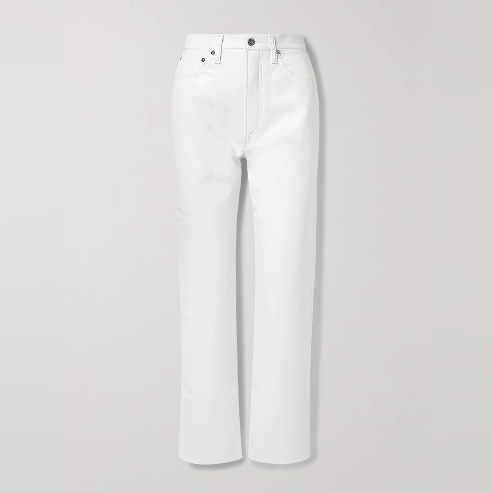 AGOLDIE  White faux Leather Pants - Picture 7 of 7